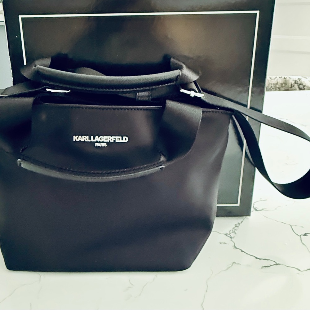 Karl Lagerfeld Black Tote with non-detachable Shoulder Strap